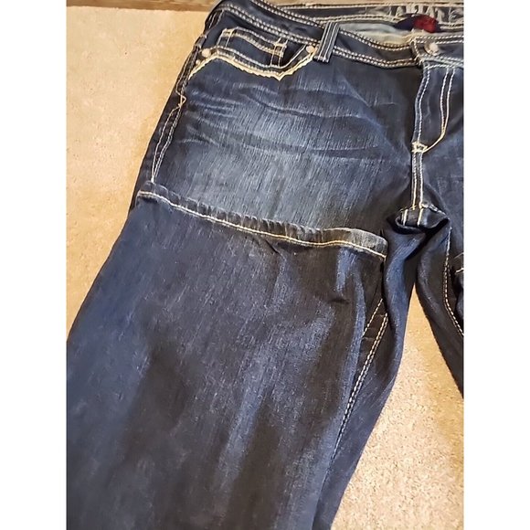 Ariat  Mid Rise Boot Jeans Women’s 34L Flair Heavy Stitch Studed Stretch Ruby - Picture 10 of 16